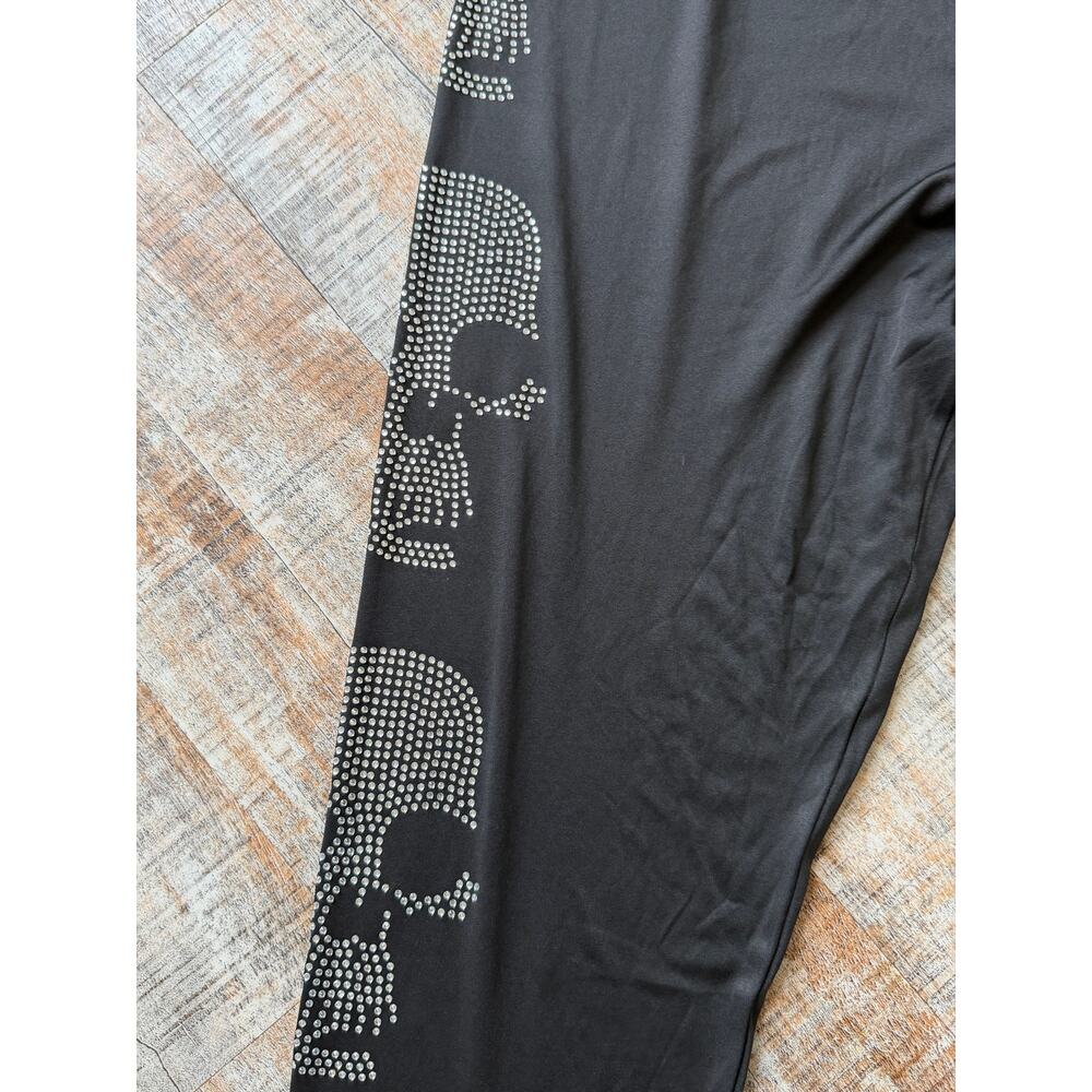 Plus Size Black Skull Print Rhinestone Leggings Size 3X Rocker Grunge Goth Punk - Picture 8 of 8